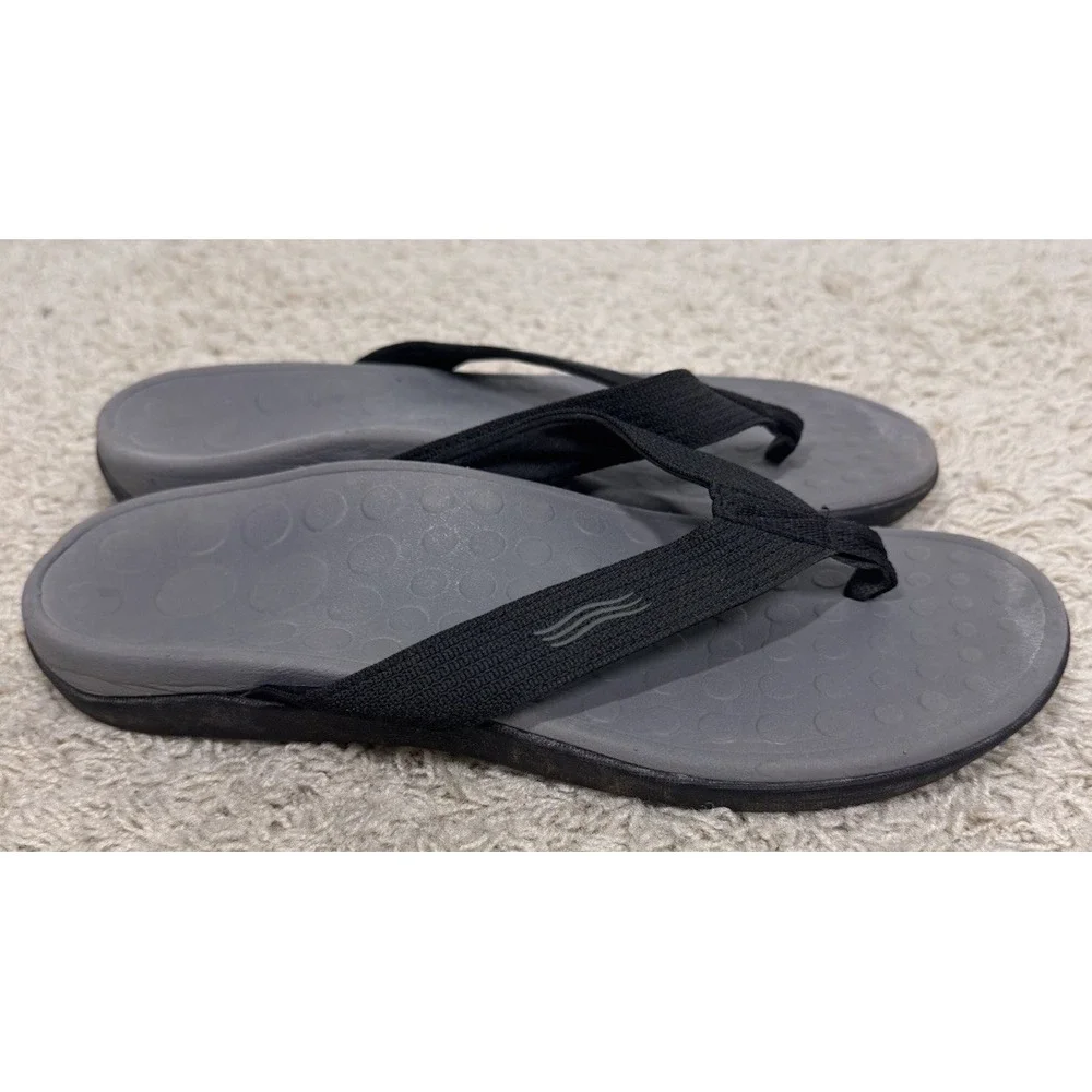 Vionic 44Wave Sandals Black Orthotic Flip Flop Arch Support Comfort Thong M9 W10
